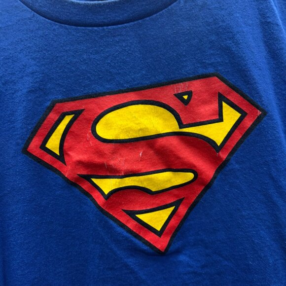 Vintage Superman Graphic T-Shirt Men’s Small | Blue DC Comics Logo Tee Classic S - Picture 3 of 4